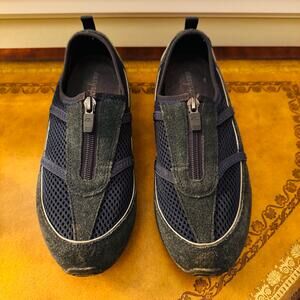 Easy Spirit Women Esamore Cave Navy Blue Suede Leather & Mesh Walking Shoes Sz 7